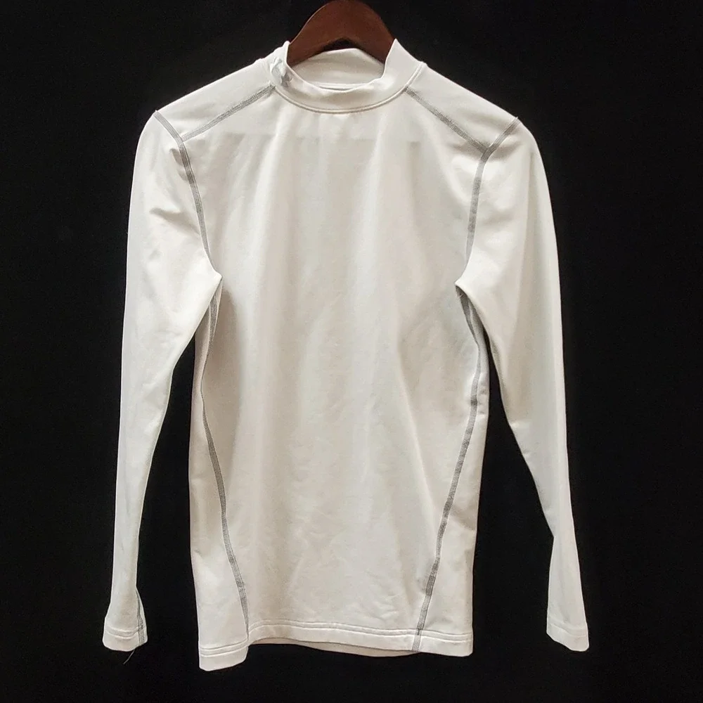 Under Armour Mens Compression Cold Gear Long Sleeve Mock Neck Shirt Size M White